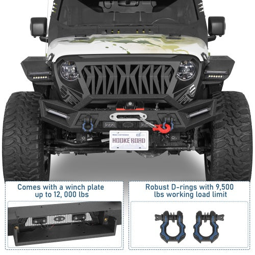 Phantom Front Bumper For 2018-2026 Jeep Wrangler JL & 2020-2026 Gladiator JT - Ultralisk4x4