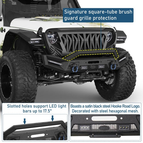 Phantom Front Bumper For 2018-2026 Jeep Wrangler JL & 2020-2026 Gladiator JT - Ultralisk4x4