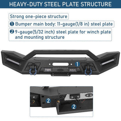 Phantom Front Bumper For 2018-2026 Jeep Wrangler JL & 2020-2026 Gladiator JT - Ultralisk4x4