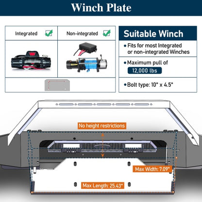 Phantom Front Bumper For 2018-2026 Jeep Wrangler JL & 2020-2026 Gladiator JT - Ultralisk4x4
