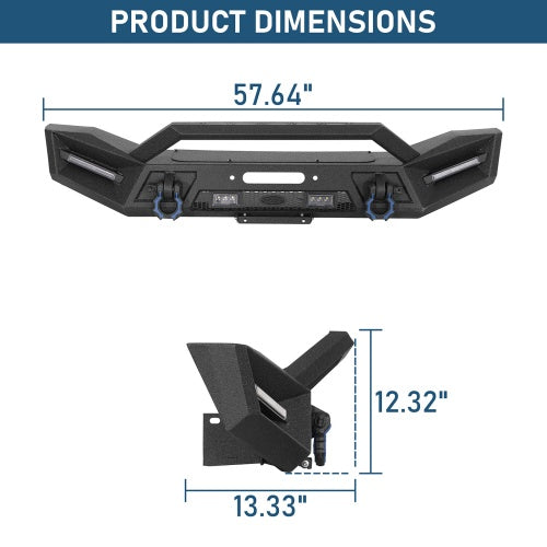 Phantom Front Bumper For 2018-2026 Jeep Wrangler JL & 2020-2026 Gladiator JT - Ultralisk4x4
