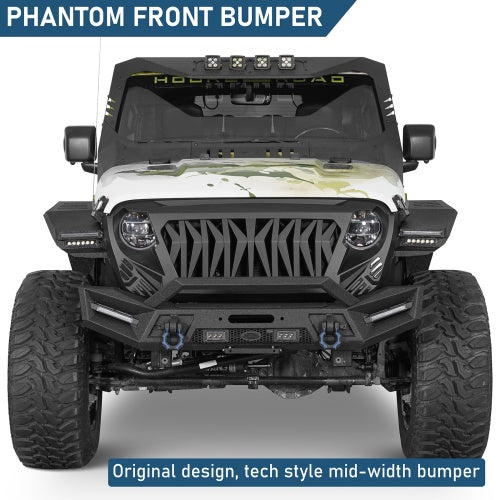 Phantom Front Bumper For 2018-2026 Jeep Wrangler JL & 2020-2026 Gladiator JT - Ultralisk4x4