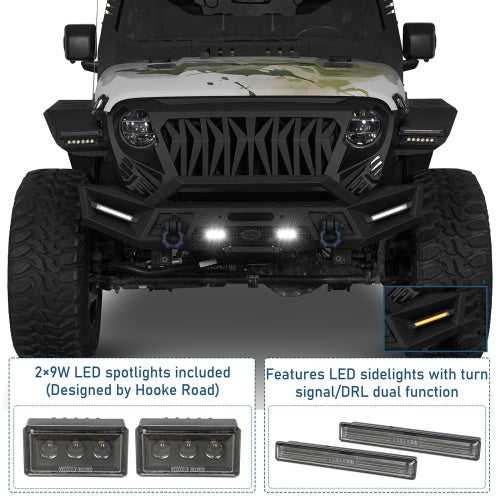 Phantom Front Bumper For 2018-2026 Jeep Wrangler JL & 2020-2026 Gladiator JT - Ultralisk4x4
