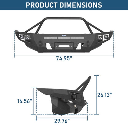 Front Bumper w/ Winch Plate & 4 LED Spot Lights 2010-2023 Lexus GX460 Models - Ultralisk4x4