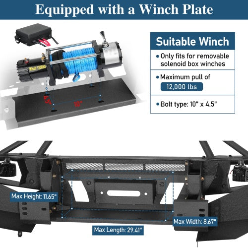 Front Bumper w/ Winch Plate & 4 LED Spot Lights 2010-2023 Lexus GX460 Models - Ultralisk4x4