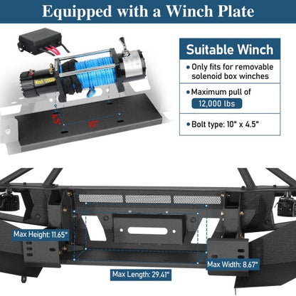 Front Bumper w/ Winch Plate & 4 LED Spot Lights 2010-2023 Lexus GX460 Models - Ultralisk4x4