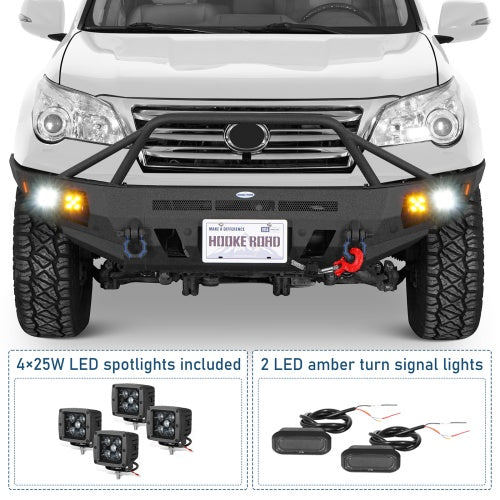 Front Bumper w/ Winch Plate & 4 LED Spot Lights 2010-2023 Lexus GX460 Models - Ultralisk4x4