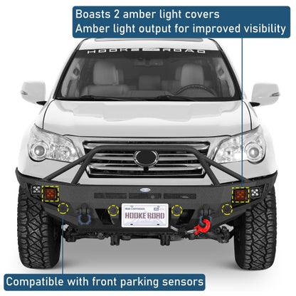 Front Bumper w/ Winch Plate & 4 LED Spot Lights 2010-2023 Lexus GX460 Models - Ultralisk4x4