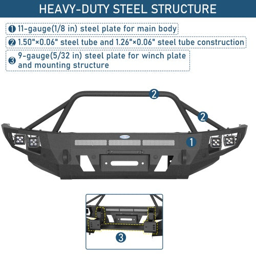 Front Bumper w/ Winch Plate & 4 LED Spot Lights 2010-2023 Lexus GX460 Models - Ultralisk4x4