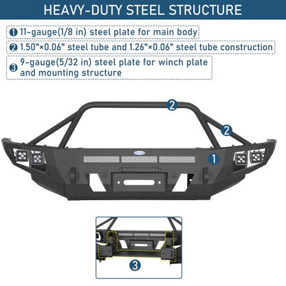 Front Bumper w/ Winch Plate & 4 LED Spot Lights 2010-2023 Lexus GX460 Models - Ultralisk4x4