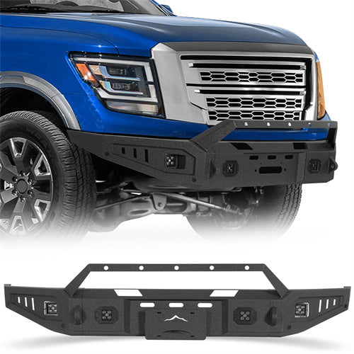 Road Trip Front Bumper w/ Winch Plate For 2017-2024 Nissan Titan (Excluding Titan XD) - Ultralisk4x4