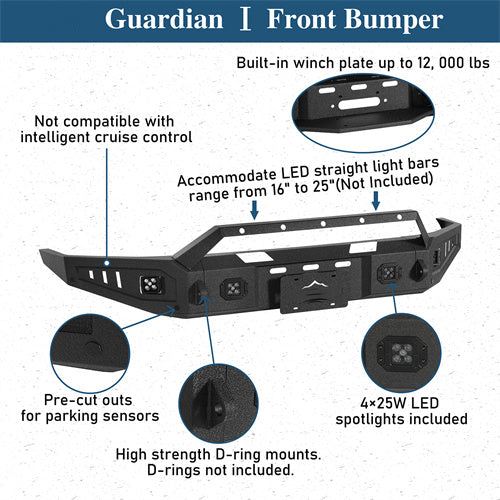 Road Trip Front Bumper w/ Winch Plate For 2017-2024 Nissan Titan (Excluding Titan XD) - Ultralisk4x4