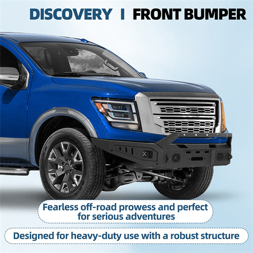 Road Trip Front Bumper w/ Winch Plate For 2017-2024 Nissan Titan (Excluding Titan XD) - Ultralisk4x4