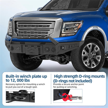 Road Trip Front Bumper w/ Winch Plate For 2017-2024 Nissan Titan (Excluding Titan XD) - Ultralisk4x4