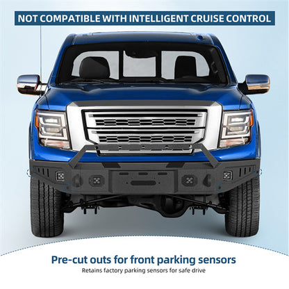 Road Trip Front Bumper w/ Winch Plate For 2017-2024 Nissan Titan (Excluding Titan XD) - Ultralisk4x4