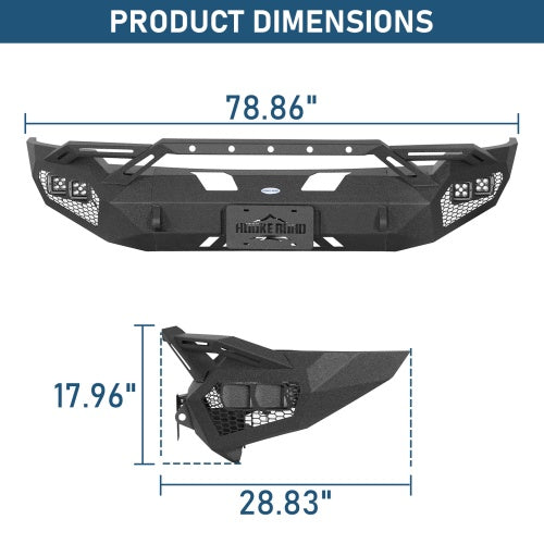 Earthshaker Series Front Bumper w/ Winch Plate & 4 × LED Lights For 2006-2008 Ram 1500 - Ultralisk4x4
