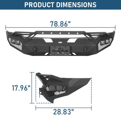 Earthshaker Series Front Bumper w/ Winch Plate & 4 × LED Lights For 2006-2008 Ram 1500 - Ultralisk4x4