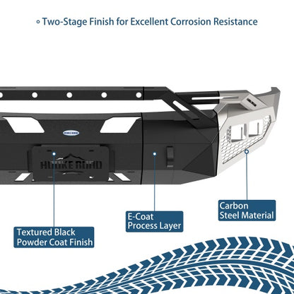 Earthshaker Series Front Bumper w/ Winch Plate & 4 × LED Lights For 2006-2008 Ram 1500 - Ultralisk4x4