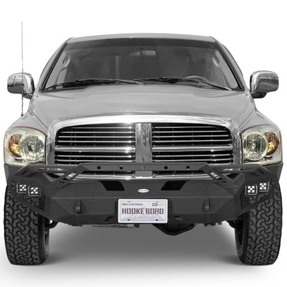 Earthshaker Series Front Bumper w/ Winch Plate & 4 × LED Lights For 2006-2008 Ram 1500 - Ultralisk4x4