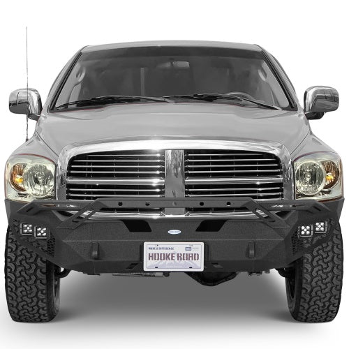 Earthshaker Series Front Bumper w/ Winch Plate & 4 × LED Lights For 2006-2008 Ram 1500 - Ultralisk4x4