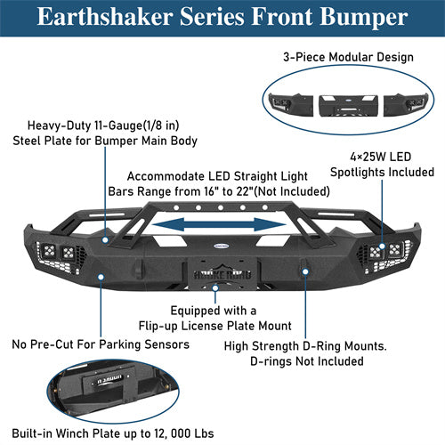 Off-Road Front Bumper For 2019-2024 Ram 1500(Excluding EcoDiesel, Rebel & TRX, Classic Models) - Ultralisk4x4