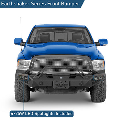 Aftermarket Earthshaker Series Front Bumper w/ LED Lights For 2009-2012 Ram 1500 - Ultralisk4x4