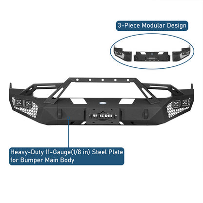 Aftermarket Earthshaker Series Front Bumper w/ LED Lights For 2009-2012 Ram 1500 - Ultralisk4x4