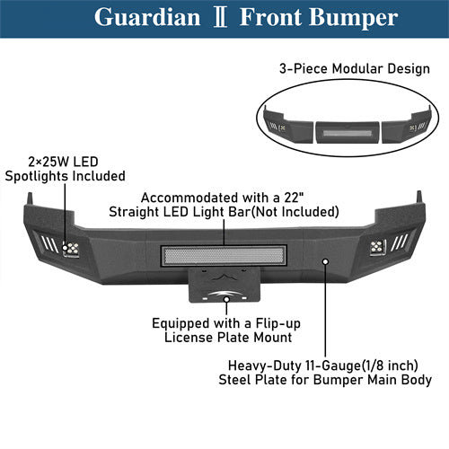 Road Trip Front Bumper w/ LED spotlights included For 2009-2012 Ram 1500 - Ultralisk4x4