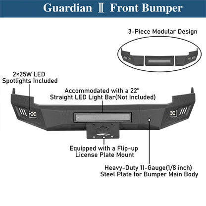 Road Trip Front Bumper w/ LED spotlights included For 2009-2012 Ram 1500 - Ultralisk4x4