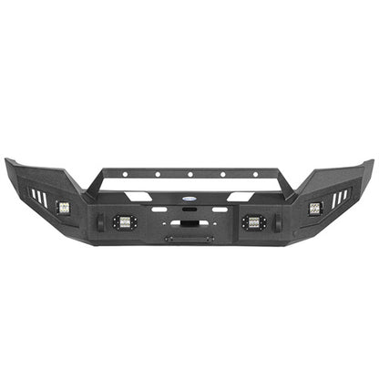 Steel Offroad Front Bumper w/ Winch Plate & LED Lights For 2016-2018 Silverado 1500 - ultralisk4x4