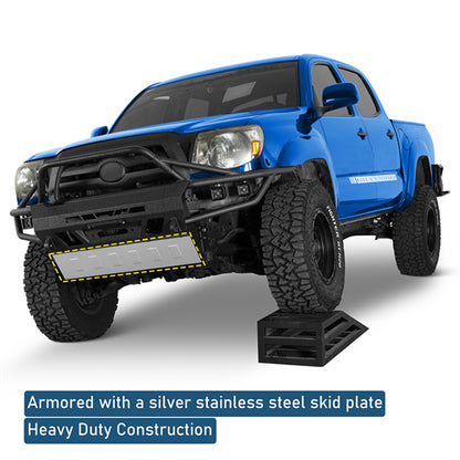 ExplorerX Tube Front Bumper w/ LED Lights For 2005-2011 Toyota Tacoma - Ultralisk4x4