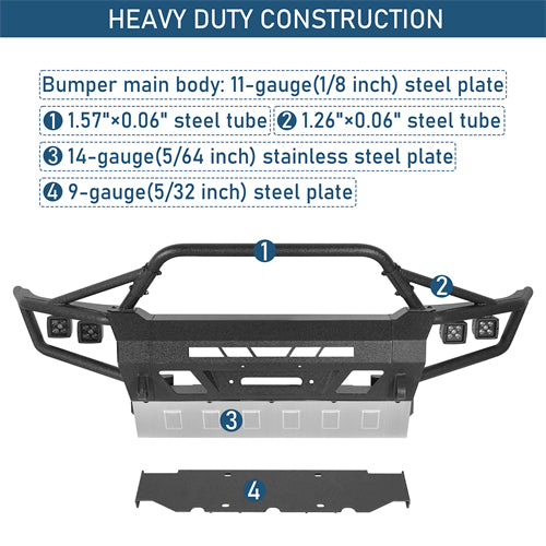 ExplorerX Tube Front Bumper w/ LED Lights For 2005-2011 Toyota Tacoma - Ultralisk4x4