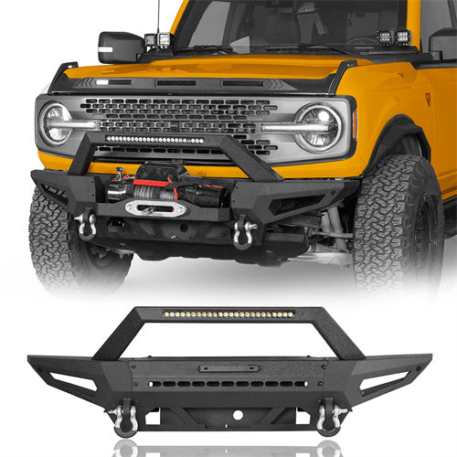 Off-Road Front Bumper w/ LED Spotlight For 2021-2025 Ford Bronco (Excluding Raptor) - Ultralisk4x4