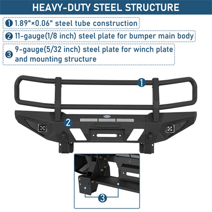 Front Bumper w/ Grille Guard For 2005-2011 Toyota Tacoma - Ultralisk4x4