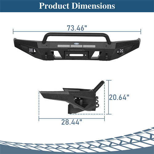 Front Bumper w/ LED Spotlights For 2016-2023 Toyota Tacoma - Ultralisk4x4