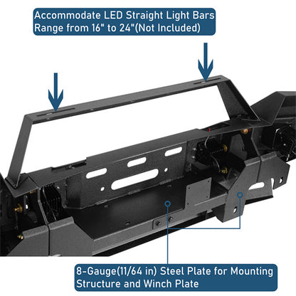Off Road Front Bumper w/ Winch Plate & LED Spotlights For 2004-2008 Ford F-150  - Ultralisk4x4