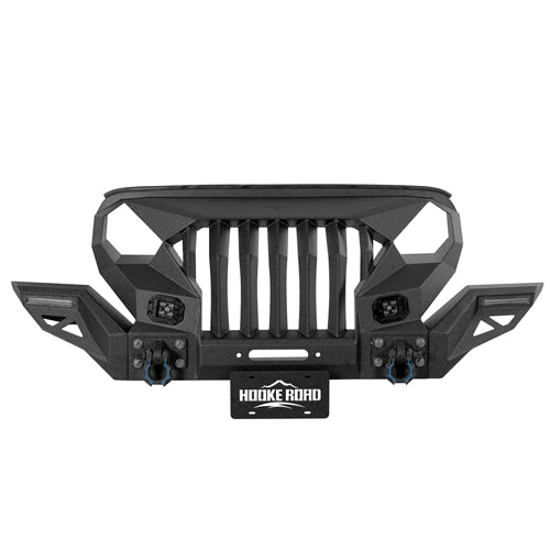 Full-width Front Bumper w/Mad Max Grill For 2018-2025 Jeep Wrangler JL & Jeep Gladiator JT - Ultralisk 4x4