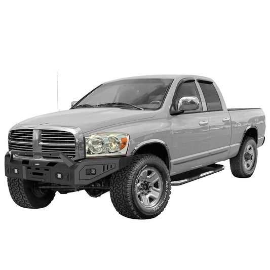 Discovery Ⅰ Full-Width Front Bumper w/ Winch Plate & LED Spotlights For 2006-2008 Ram 1500 - Ultralisk4x4