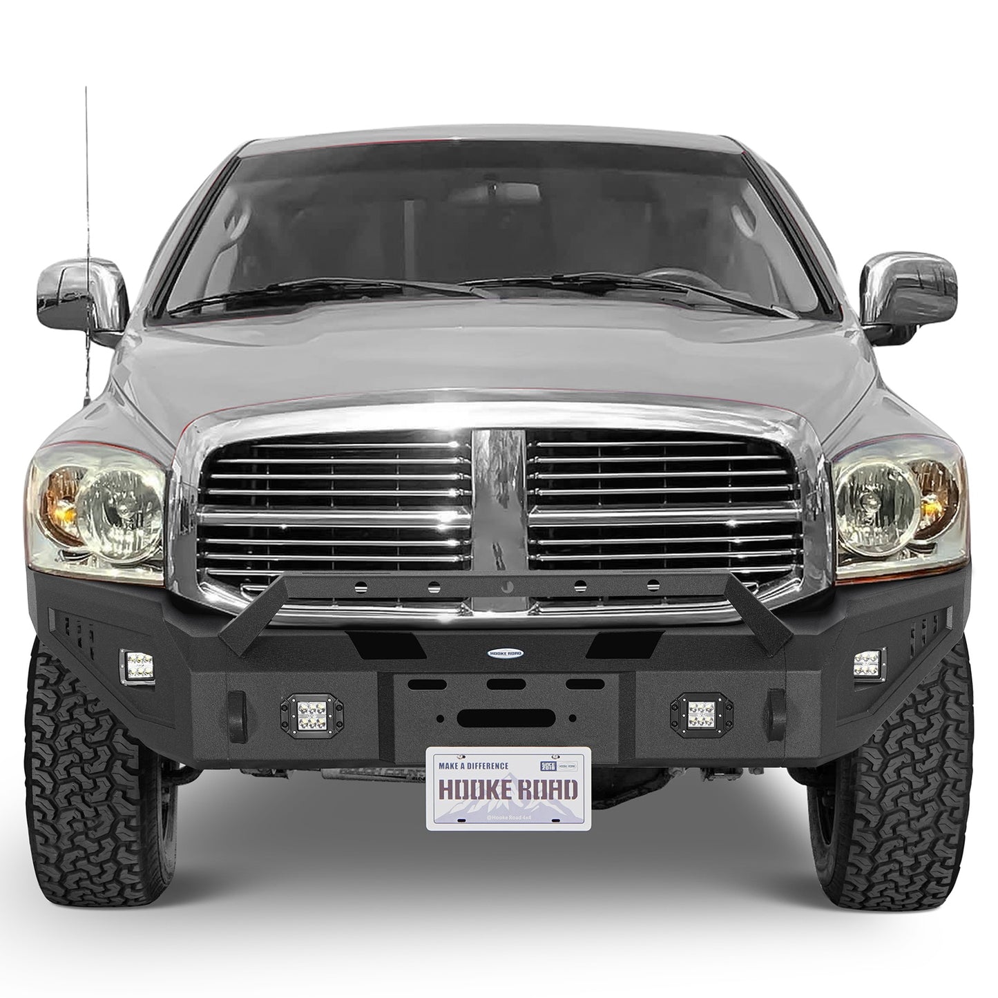 Discovery Ⅰ Full-Width Front Bumper w/ Winch Plate & LED Spotlights For 2006-2008 Ram 1500 - Ultralisk4x4