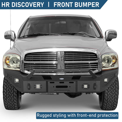 Discovery Ⅰ Full-Width Front Bumper w/ Winch Plate & LED Spotlights For 2006-2008 Ram 1500 - Ultralisk4x4