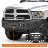 Discovery Ⅰ Full-Width Full-Width Front Bumper w/ Winch Plate & LED Spotlights For 2010-2018 Ram 2500 - Ultralisk4x4-10