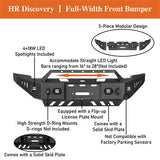 Discovery Ⅰ Full-Width Full-Width Front Bumper w/ Winch Plate & LED Spotlights For 2010-2018 Ram 2500 - Ultralisk4x4-14