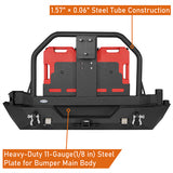 Mad Max Front Bumper & Rear Bumper w/Spare Tire Carrier for 2007-2018 Jeep Wrangler JK ultralisk4x4 ULB.2038+2015 15
