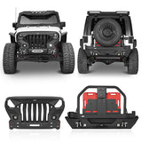 Mad Max Front Bumper & Rear Bumper w/2 Inch Hitch Receiver for 2007-2018 Jeep Wrangler JK ultralisk ULB.2038+2029 1