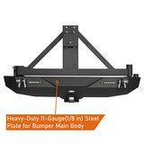 Mad Max Front Bumper & Rear Bumper w/2 Inch Hitch Receiver for 2007-2018 Jeep Wrangler JK ultralisk ULB.2038+2029 20