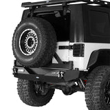 Mad Max Front Bumper & Rear Bumper w/2 Inch Hitch Receiver for 2007-2018 Jeep Wrangler JK ultralisk ULB.2038+2029 6