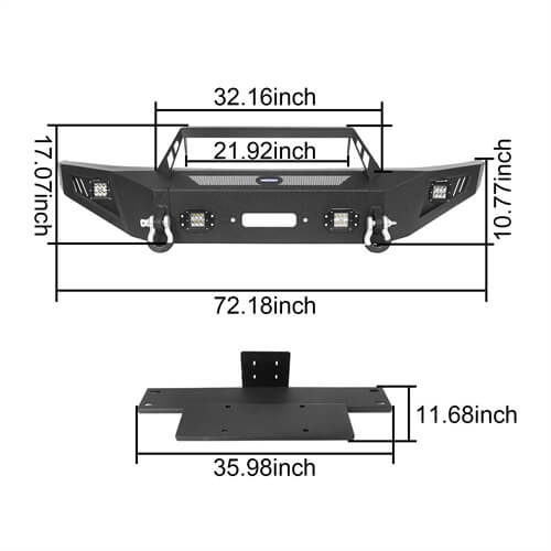 Front Bumper &  Rear Bumper &  Roof Rack for Fit for 2009-2014 F-150 SuperCrew, Excluding Raptor ultralisk4x4 ULB.8205+8202+8204 31