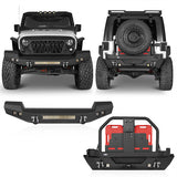 Full width Front Bumper & Rear Bumper w/Oil Drum Rack Bar(07-18 Jeep Wrangler JK) - ultralisk4x4