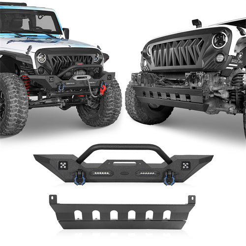 Mid Width Front Bumper & Front Skid Plate(07-18 Jeep Wrangler JK) - Ultralisk 4x4