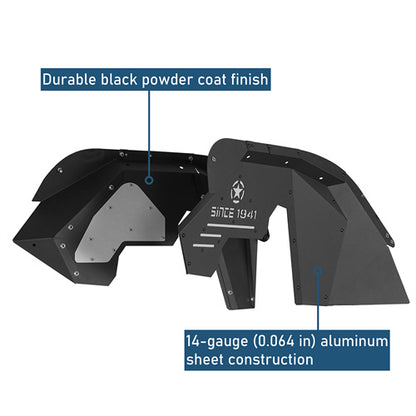 Aluminum Front Inner Fender Liners For 2007-2018 Jeep Wrangler JK - Ultralisk4x4